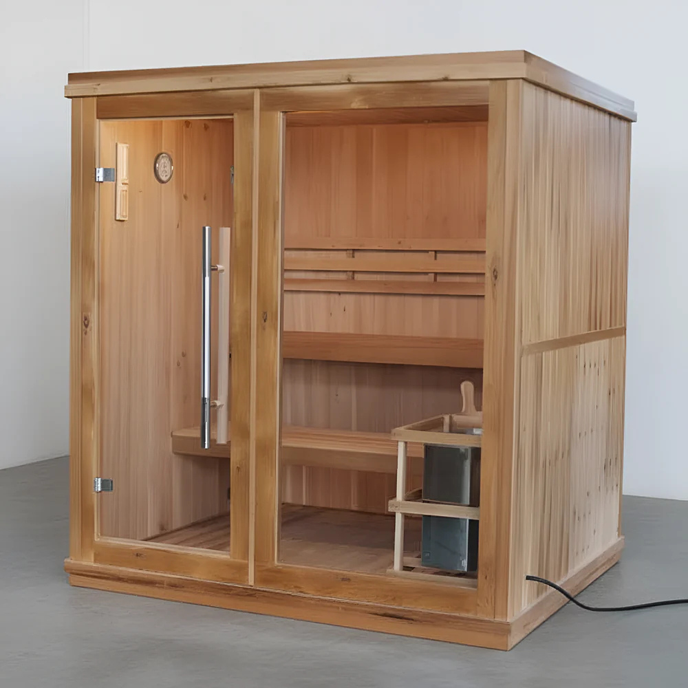 Charleston 4-Person Indoor Traditional Sauna Double Bench
