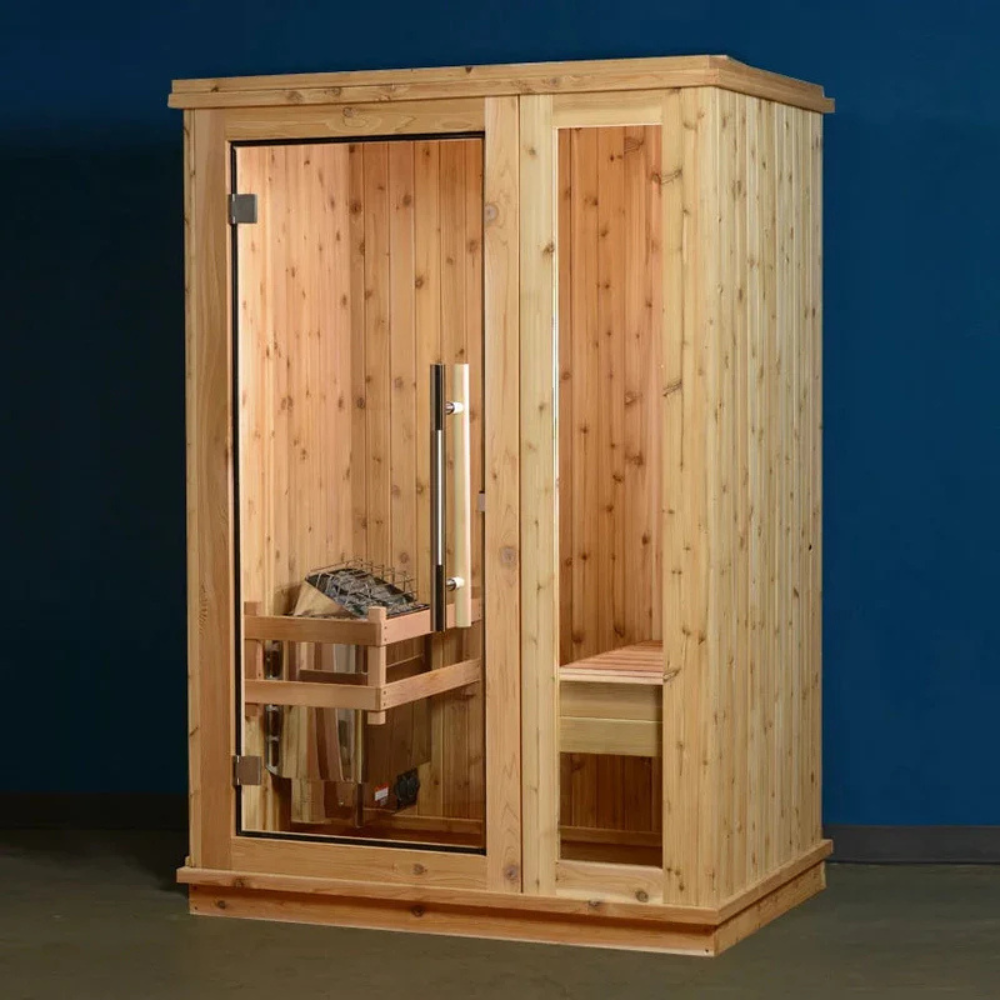 Logan 1-Person Indoor Sauna in Rustic Cedar